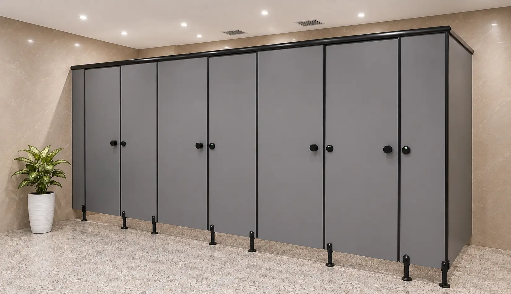 Black Maxi Toilet Cubicle